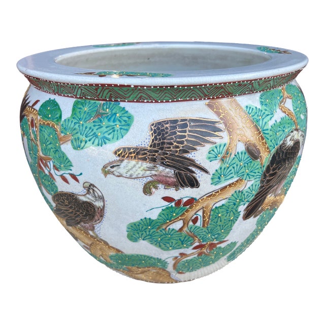 1970s Chinese Porcelain Jardiniere Planter For Sale