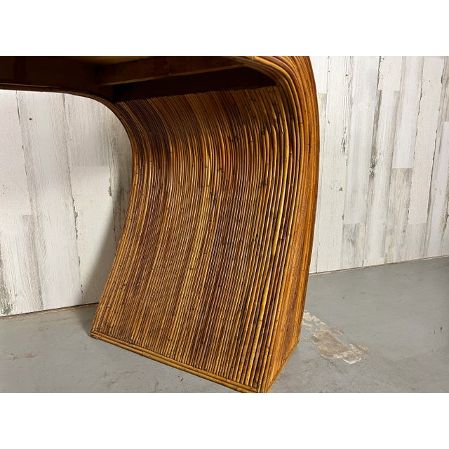 Pencil Reed Console Table in the Style of Gabriella Crespi For Sale - Image 11 of 13