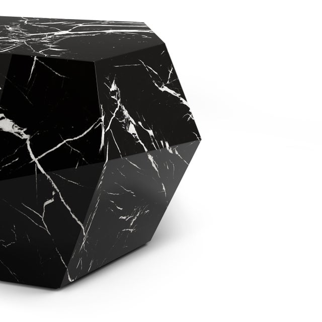 Three Rocks Medium Coffee Table in Nero Marquina Marble from Insidherland, in New conditions. Designed from 2000 Labeled...