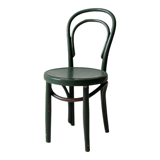 Antique Kids Green Bentwood Chair For Sale