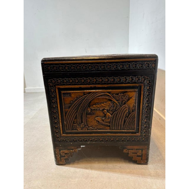 Antique Oriental Wooden Chest For Sale - Image 6 of 7