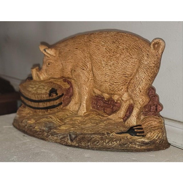 20thc Century Cast Iron Pig Door Stop For Sale - Image 4 of 6