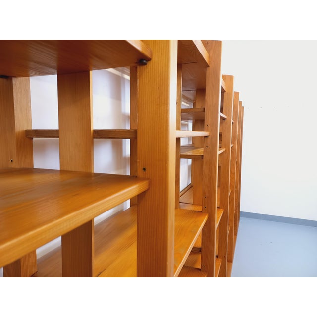 Large Modular Bookcase with Pine Shelves, 1970s, Set of 6 For Sale - Image 17 of 18