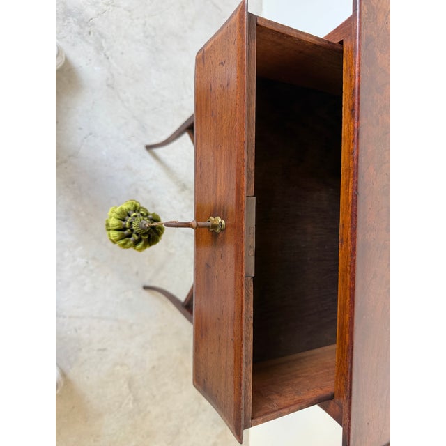 Antique French Louis XV Style Wood Lamp Table or Nightstand With Keyed Drawer For Sale - Image 4 of 12