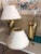 1960’s Paul Hanson Hammered Polished Brass Chinoiserie Table Lamps With Coin Finials For Sale - Image 10 of 14
