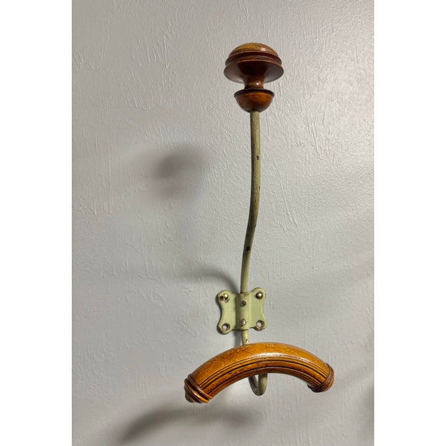 Wood Vintage French Wall Mounted Coat and Hat Hook For Sale - Image 7 of 10