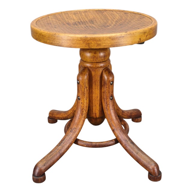 Bentwood Swivel Piano Stool from Thonet, Former Czechoslovakia, 1930s For Sale