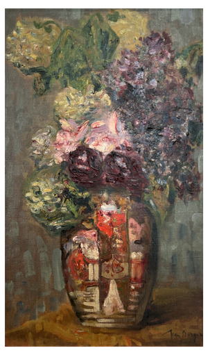 Jean-Louis Berger, Beau Bouquet, Oil on Canvas, Framed