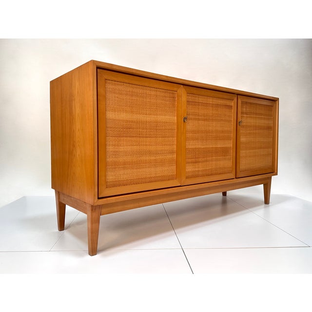 Mid-Century Modern Cherry Sideboard with Woven Front, West Germany, 1965 For Sale - Image 4 of 18