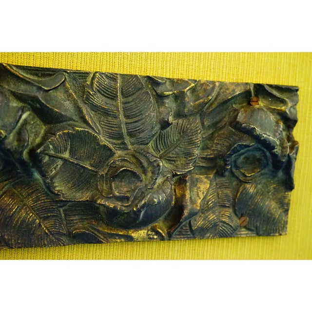 19th Century Art Nouveau Bas-Relief Flowers Panel in Bronze For Sale - Image 12 of 18