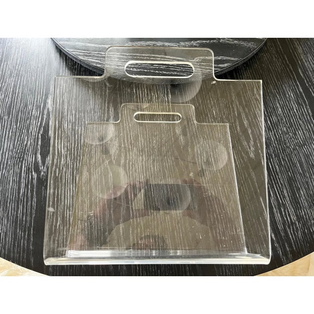 Transparent Vintage Lucite Magazine Rack For Sale - Image 8 of 8