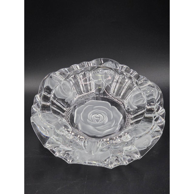 Vintage Etched Rose Glass Trinket Dish For Sale - Image 17 of 18