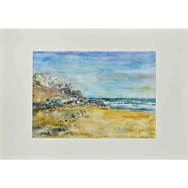 Landscape is an Original Watercolour realized by Armin Guther in 1970s. Good condition, included a white cardboard...