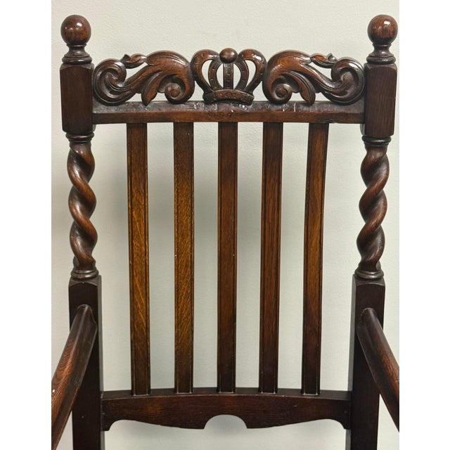 Early 20th Century Barley Twist Carved Dining Chairs - Set of 4 For Sale - Image 11 of 12