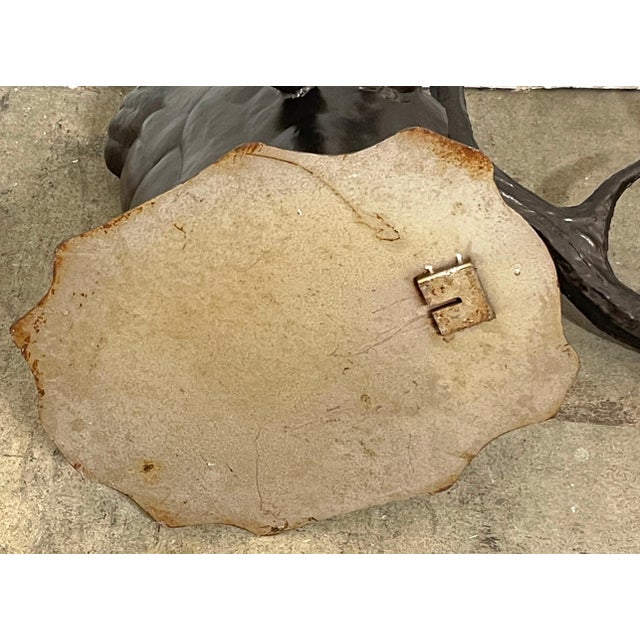 Bronzed Tole 14-point Buck Trophy Head Wall Mount For Sale - Image 4 of 12