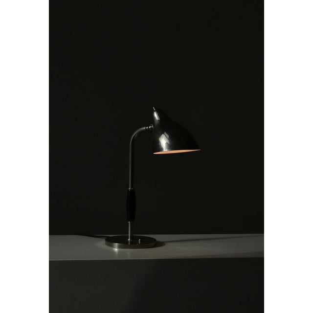 1940s Scandinavian Modern Chromed Table Lamp attributed to Vilhelm Lauritzen, 1940s For Sale - Image 5 of 16