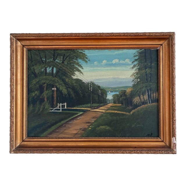 Vintage Original Coastal Landscape Oil Painting, Signed Seaside Art For Sale