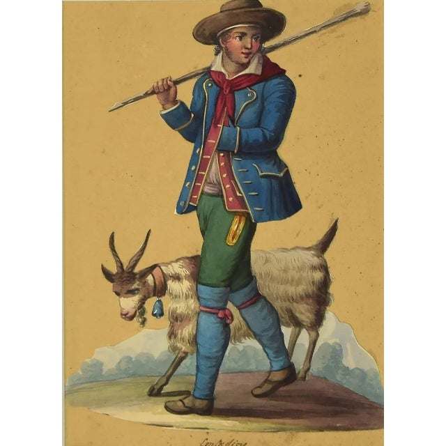 Michela De Vito, Peasant Costume, Ink and Watercolor, 1620s For Sale - Image 3 of 3