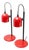 Postmodern Red Table Lamps, Italy, 1980s, Set of 2 For Sale