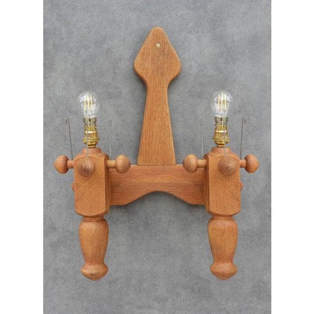 1970s Large Double Wall Light from Guillerme Et Chambron, 1970 For Sale - Image 5 of 7