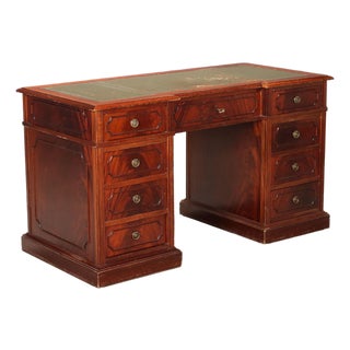 Writing Desk in Mahogany and Leather For Sale