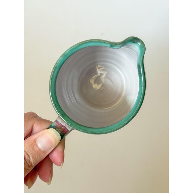 Late 20th Century Vintage Cornish Tintagel Pottery Creamer Pitcher, Dragon Eye Pattern For Sale - Image 5 of 6