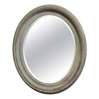 Victorian Oval Overpainted Wall Mirror For Sale
