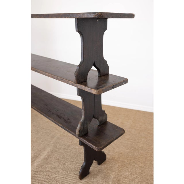 Brown Antique English Oak Bench - Circa 1910 For Sale - Image 8 of 8