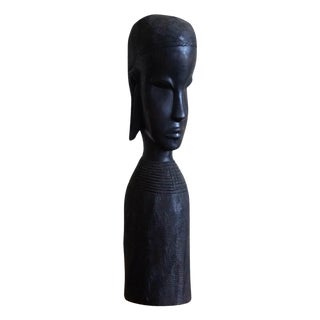 Mid-Century Handcrafted African Wooden Sculpture, 1950s For Sale