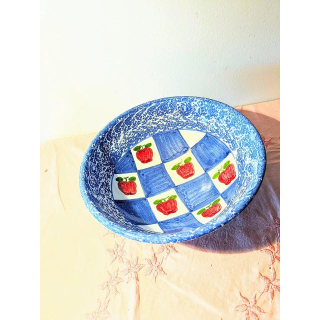 1980s 80s' Large Sponge Ware Bowl From Portugal For Sale - Image 5 of 5