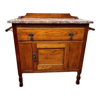 Early 20th Century Antique Arts & Crafts Mission Oak Craftsman Cabinet For Sale