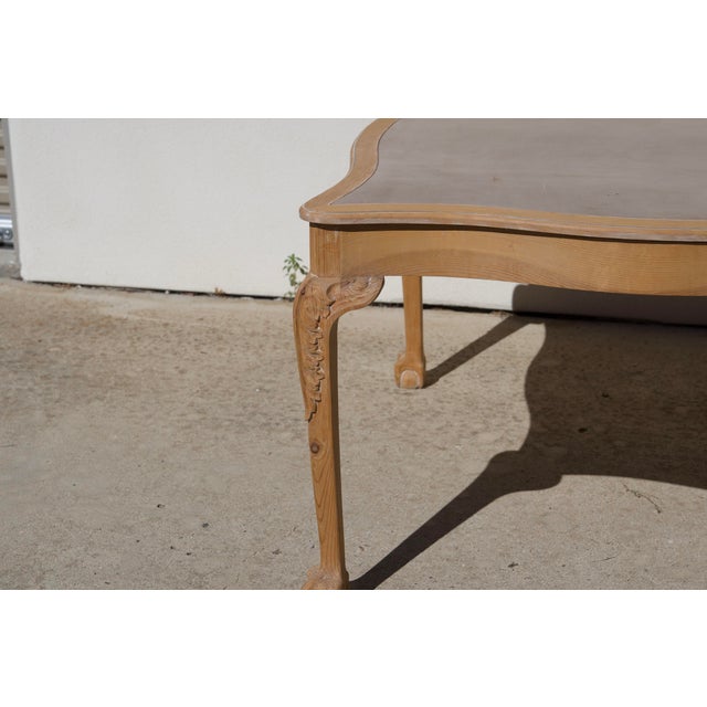 Chippendale Late 20th Century Handcrafted Chippendale-Style Game Table and Four Chairs With Leather, Set of 5 For Sale - Image 3 of 14