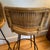 Arthur Umanoff Mid 20th Century Modern Woven Rattan and Iron Swivel Counter Height Bar Stools, a Set of 3 For Sale - Image 4 of 8