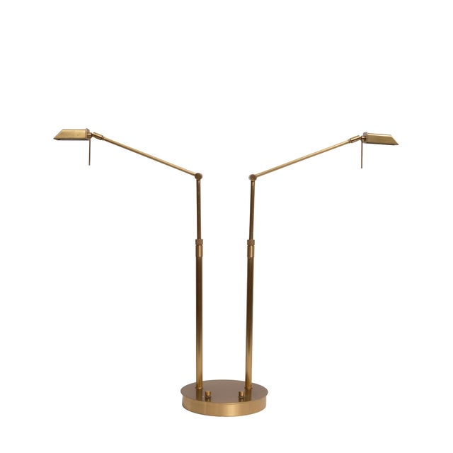 Brass Double L Table Lamp by Ben Demmers,1980s For Sale - Image 4 of 13