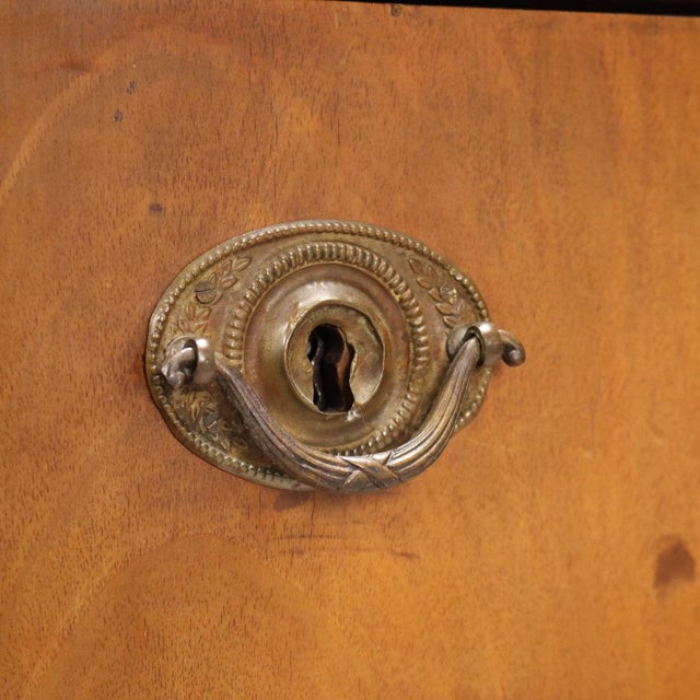 Antique Writing Desk in Walnut with Leather Insert and 3 Drawers, 19th Century For Sale - Image 9 of 13