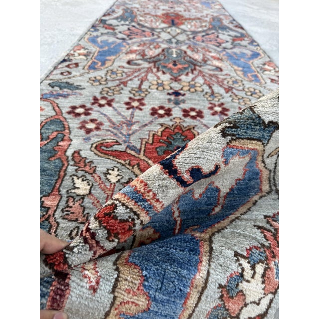 Persian Bidjar Design Hand Knotted Palmette Runner Rug, 02'10 X 10'03 For Sale - Image 10 of 10