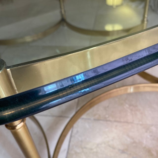 1970s 1970s Regency Footed Brass Cocktail Table For Sale - Image 5 of 13