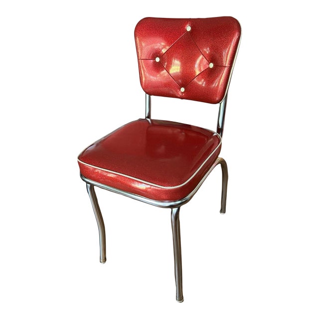 Mid 20th Century Red Vinyl & Chrome Kitchen Chair by Richardson Seating ...