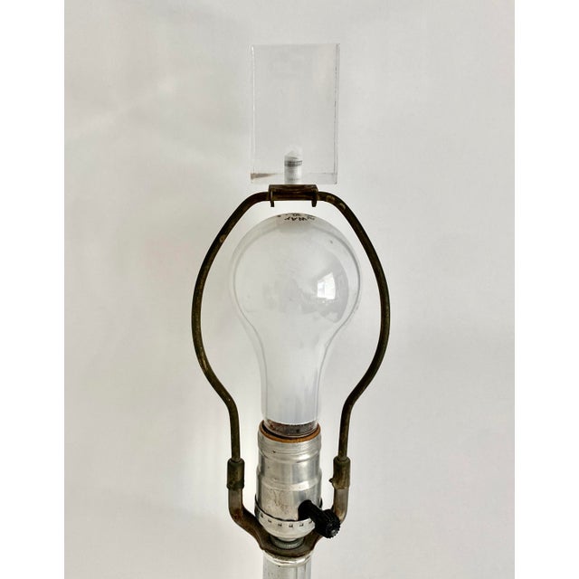 1970s 1970s French Lucite Karl Springer Style Lamp Signed Marlee For Sale - Image 5 of 8