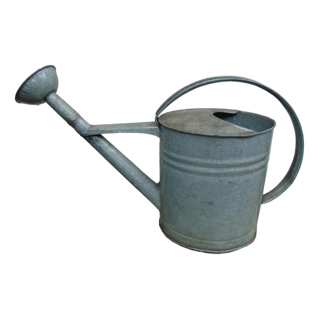 Vintage Art Deco Galvanized Watering Can, 1940s For Sale