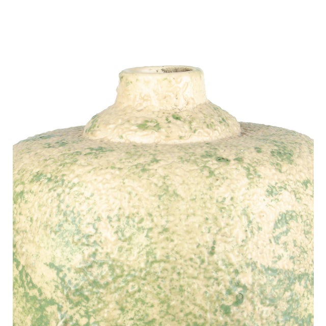 Art Deco 1930s Art Déco Greenish Crystalline Glaze Sèvres Porcelain Bulbous Vase, France For Sale - Image 3 of 9