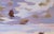 This oil on canvas depicts a serene winter landscape, where patches of soft snow blanket the ground, interspersed with...