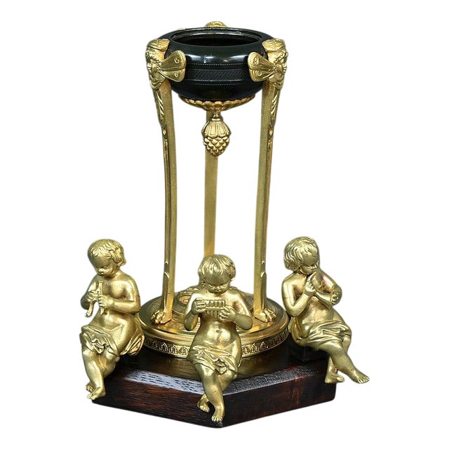Mid-19th Century Louis XIV Bronze Cupidons Musicians Perfume Burner For Sale