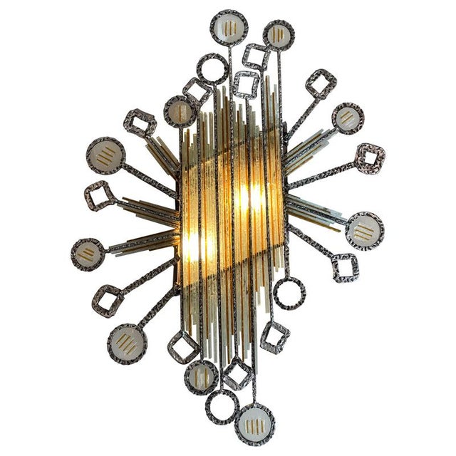 Wall Lamp in Iron and Glass from Poliarte, Italy, 1960s For Sale - Image 16 of 16