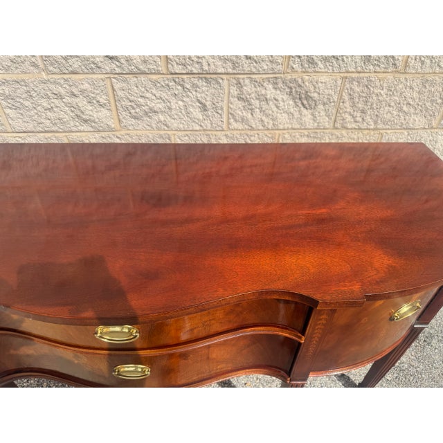 Mid 20th Century Vintage Thomasville Federal Style Mahogany Bowfront Sideboard For Sale - Image 5 of 12