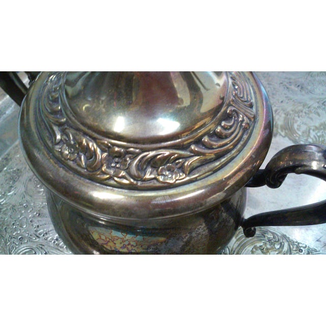 Metal Rogers Silverplate Coffee and Tea Service & Tray - 5 Pieces For Sale - Image 7 of 11
