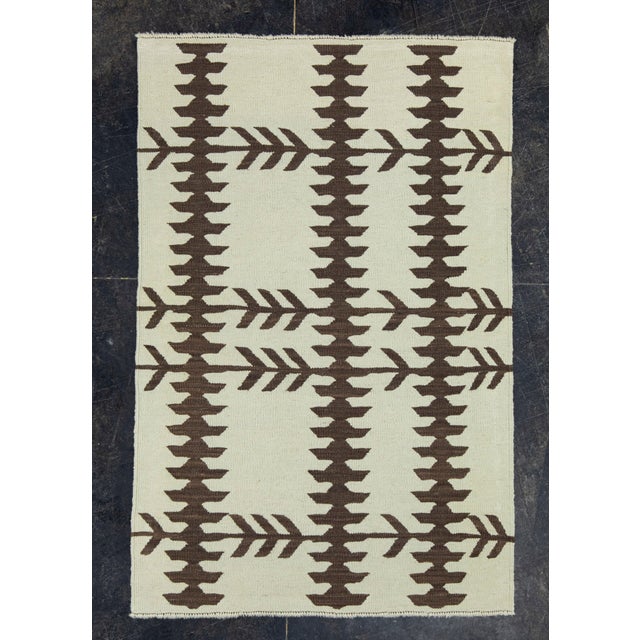 Ivory Turkish Kilim Oriental Handmade Flatweave 3' x 4'6" #18160 For Sale - Image 8 of 8