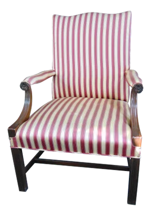 Mahogany Chippendale Style Upholstered Lolling Chair