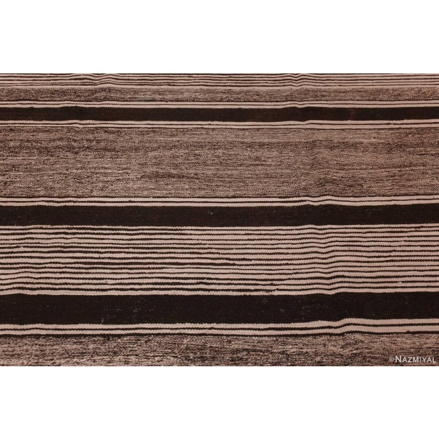 Contemporary Nazmiyal Collection Grey Black Modern Flatweave Square Shape Area Kilim Rug For Sale - Image 3 of 6