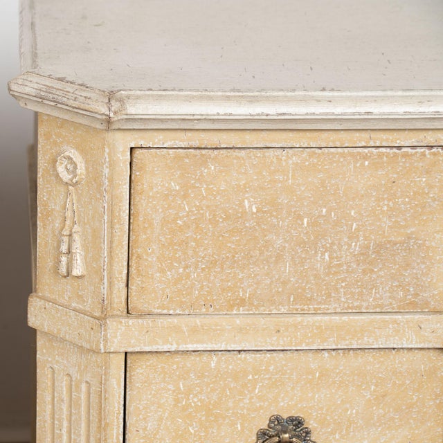 Mid 19th Century 19th Century Pair of Swedish Gustavian Painted Chest of Three Drawers With Griffins For Sale - Image 5 of 15